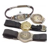 4 Antique 14K Gold Ladies Watches (Incl. Diamonds)