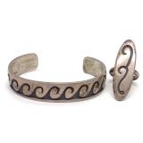 Hopi Raymond Kyasyousie Sterling Bracelet & Ring