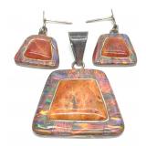 Zuni Reynetsa Leland Spiny Oyster Opal Jewelry Set