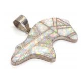 Frank Yazzie Navajo Sterling Opal Bear Pendant