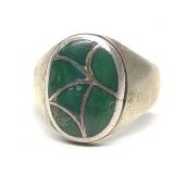 Zuni ELB Sterling Silver & Turquoise Ring sz 9.5