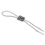 Mexico Sterling Silver & Turquoise Bolo Tie