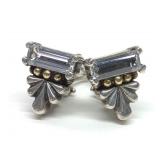 Lagos 18K & Sterling Silver White Topaz Earrings