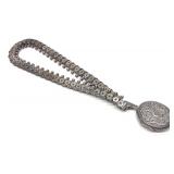 Victorian Sterling Silver Book Chain & Locket