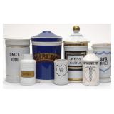 7 Ceramic Apothecary Pharmacy Jars