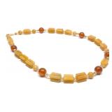 14K Yellow Gold Baltic Amber Bead Necklace (25'L)