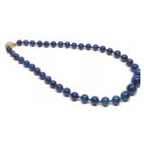 14K Gold Graduated Lapis Lazuli Bead Necklace 21'