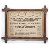 Antique Dr. M. McHenrys Bitters Advertising Poster
