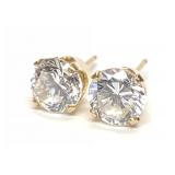 14K Yellow Gold Cubic Zirconia Stud Earrings
