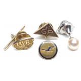 (4) 8k, 10k & 14K Gold Lapel Pins