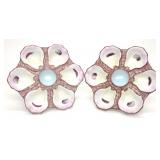 Pair of Majolica Porcelain Oyster Plates