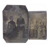 2 Tintypes of Women w/ Backs Turned Away