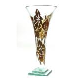 Sergio Bueno Signed Gold Micas Art Glass Vase