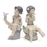 (2) Lladro Natures Children Figurines 6309 & 6310