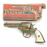 JE Stevens Gold Peacemaker Cap Gun Toy w/ Box