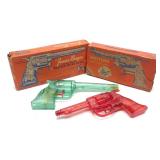 2 Vintage Western Water Pistol Toys w/ Boxes