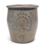 Hamilton & Jones Stenciled Stoneware Crock 2 Gal