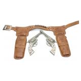 Hubley Marshal Toy Cap Gun Pair w/ Marshal Holster