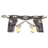Pair Western Spitfire Cap Gun Toys w/ Holster