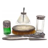 6 pc Antique Sterling Silver Vanity Set