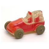 Vintage Celluloid Santa Driving Car Christmas Toy