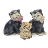 3 Hubley Cast Iron Cat Paperweights