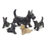 5 Hubley Scottish Terrier Cast Iron Paperweights