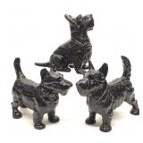 3 Cast Iron Scottish Terrier Doorstops