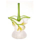 Antique Hand-blown Art Glass Lily Basket