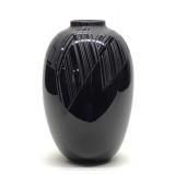 Bob Toensing Signed Black Art Glass Vase
