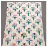 57x73' 1940s Bridal Bouquet Nosegay Quilt