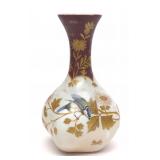 Antique 19th C. Blue Tite Painted Glass Vase