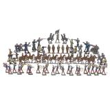 71 Flat Cast Lead Military Toy Soldiers