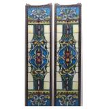 Pair of 35x9' Stained Glass Panels (Blue & Yellow)