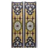 9x36' Pair of Stained Glass Panels Spoke Wheel