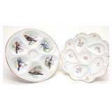 2 French Porcelain Oyster Plates