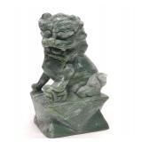 Chinese Carved Green Hardstone Foo Dog (4' Tall)