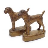 Pair of 1921 Airedale Terrier Metal Bookends