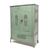 Vintage Green Tin Vegetable Cabinet