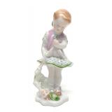 Herend #5844 Girl With Doll Porcelain Figurine