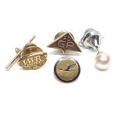 (4) 8k, 10k & 14K Gold Lapel Pins
