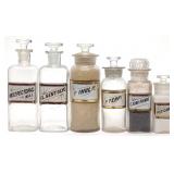 6 Apothecary Label Under Glass Drug Store Bottles