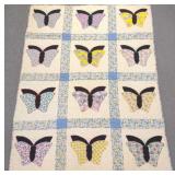 56x75' 1940s Butterfly Applique Pattern Quilt