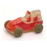 Vintage Celluloid Santa Driving Car Christmas Toy