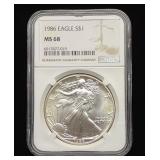 1986 (S) American Silver Eagle $1 Coin (MS-68)