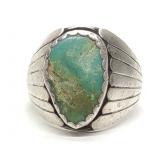 Sam Arviso Navajo Sterling Turquoise Ring sz 12.75