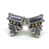 Lagos 18K & Sterling Silver White Topaz Earrings
