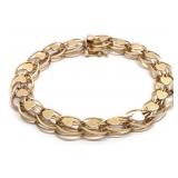 14K Yellow Gold Woven Heart Chain Bracelet 7.5'L
