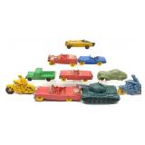 10 Vintage Rubber Toy Cars (Auburn & Sun)
