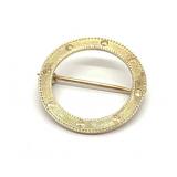 Antique 14K Yellow Gold Circle Brooch / Pin